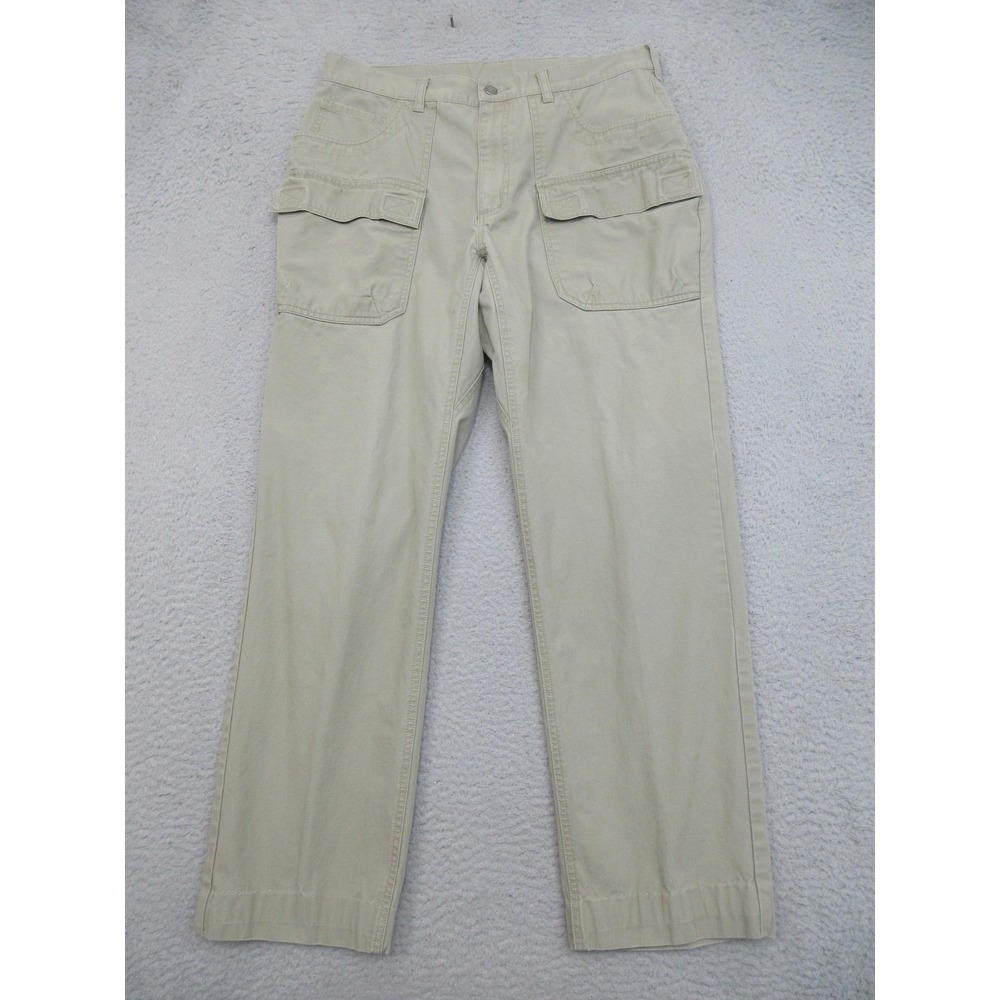 REI Explorer Cargo Pants Mens 34x30 Beige Outdoor Hiking Utility Gorpcore Cotton